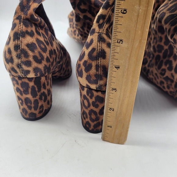 New Marc Fisher LULEY Stretch Leopard Chunky Heel Zip Over the Knee Boots sz 6 - Picture 4 of 8